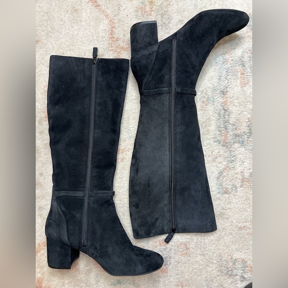 Cole Haan Dana Black Suede Knee-High Boots Women’s Size 11B New Block Heel - Picture 6 of 8